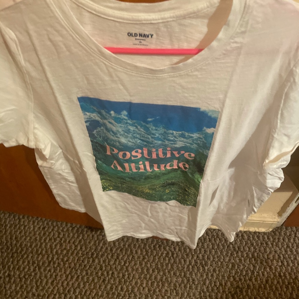 NWT Old Navy Short-Sleeve Logo Graphic T-Shirt “POSITIVE ATTITUDE X - LARGE - Picture 1 of 9